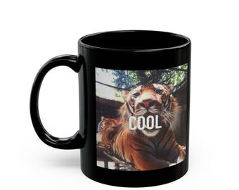 Cool Tiger  Mug | Inspirational Quote, Abstract Pastel Artwork