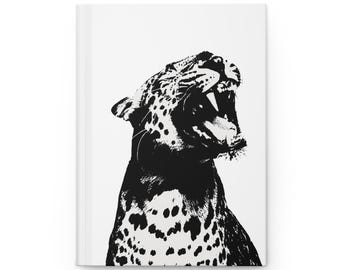 THE CHEETAH Journal, Hardcover Matte Notebook | Monochrome Lily Cover