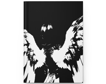 DARK ANGEL Journal, Hardcover Matte Notebook | Monochrome Lily Cover