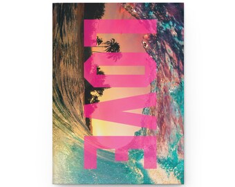 SUNSET LOVE dagboek, mat hardcover notitieboek | Monochroom lelieblad