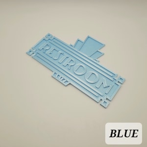 Custom Art Deco Sign Decor Home Art Deco 3D Printed Decoration Interior Plastic Decoration Light Blue