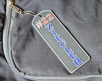 Customizable Sports Duffle Bag Tag | Personalized Team Luggage