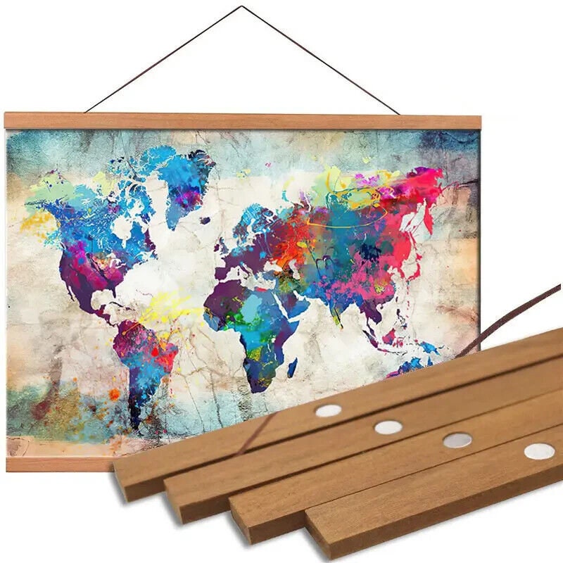 24 inch TGL Magnetic Poster Frame Hanger Black or Teak