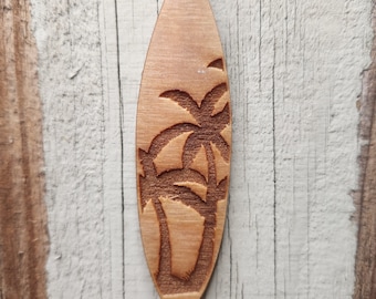 Surfboard Palm Tree Car Air Freshener Wood Diffuser Refillable Eco-Friendly