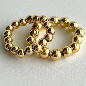 18k Gold Filled Beaded Stretch Ring