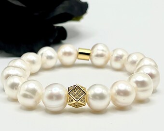 Genuine Pearl Beaded Bracelet | Stretchy Freshwater Pearl Bracelet | Pearl Bracelet