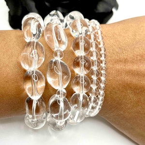 Clear Quartz Crystal Bracelet | High Quality Clear Quartz | Clear Quartz Stretchy Bracelet