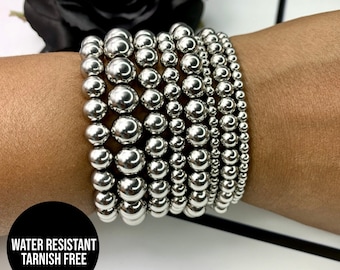 Stainless Steel Bracelet | Stainless Steel Beaded Bracelet | Sliver Beaded Bracelet | Tarnish Free and Waterproof