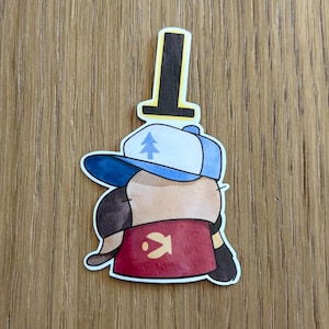 Gravity Falls Character’s Hats Sticker - Dipper Pines, Bill Cipher, Grunkle Stan, Wendy Glossy Vinyl Sticker