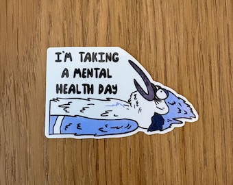 Mental Health Day, Mordecai - Regular Show Vinyl Sticker