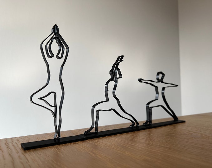 Yoga Poses - 3D Printed Line Art Desktop Decor