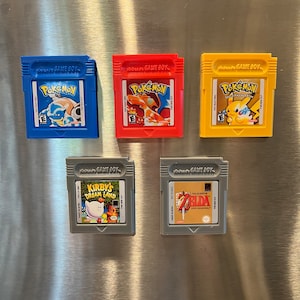 Game Boy Retro Video Game Cartridge Fridge Magnets - Full Scale Cart and Labels