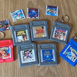 Game Boy Retro Video Game Cartridge Keychains - Full Scale Cart and Labels