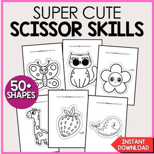 Scissor Skills Activity book for kids: A Preschool Workbook of Fun Cutting and Coloring - Cute Animals, Shapes and Fruits