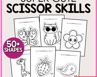 Scissor Skills Activity book for kids: A Preschool Workbook of Fun Cutting and Coloring - Cute Animals, Shapes and Fruits