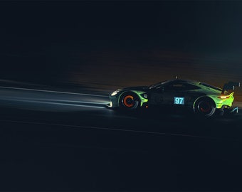 ASTON IN NIGHT, aston martin gt, aston performance car, car photography, motorsport photography, aston martin poster