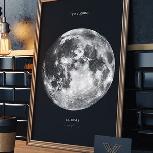 The Moon / La Luna / black