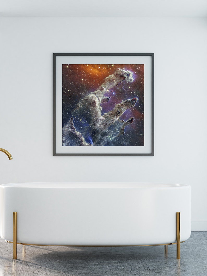 Pillars of Creation M16 Eagle Nebula, NGC 6611, Nircam and MIRI