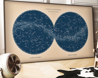 HIMMELPLANISFÄR | Konstellationsdiagram | Himmelsdekor | Astrologi | Himmelskarta