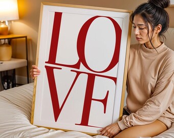 AMO erro de digitação pôster | Impressão de citação de texto | Caligrafia L O V E | Decoração de casa
