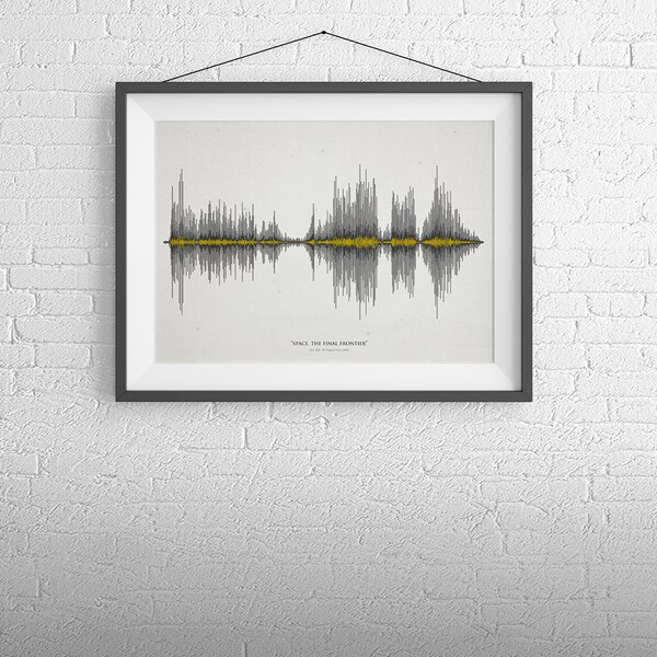 Soundwave-kunst | Ruimte de laatste grens Star Trek | Muziek kunst aan de muur | Vectorkunst | Geluidsgolf afdrukken