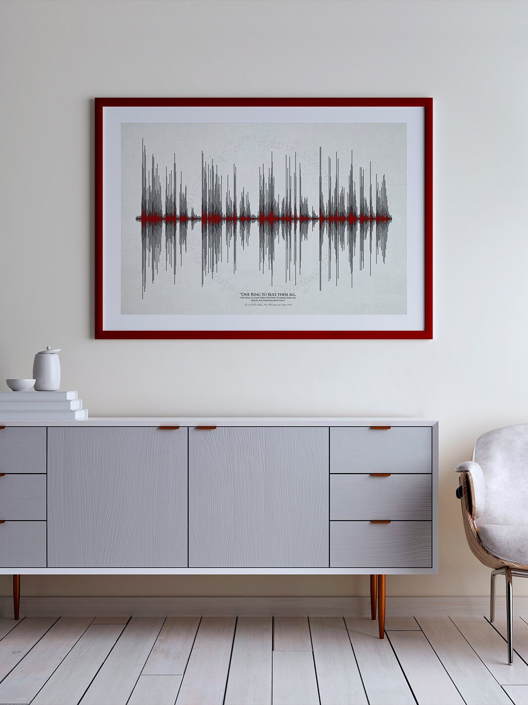 Soundwave Art One Ring to Rule Them All lord of the Rings Music Wall ...