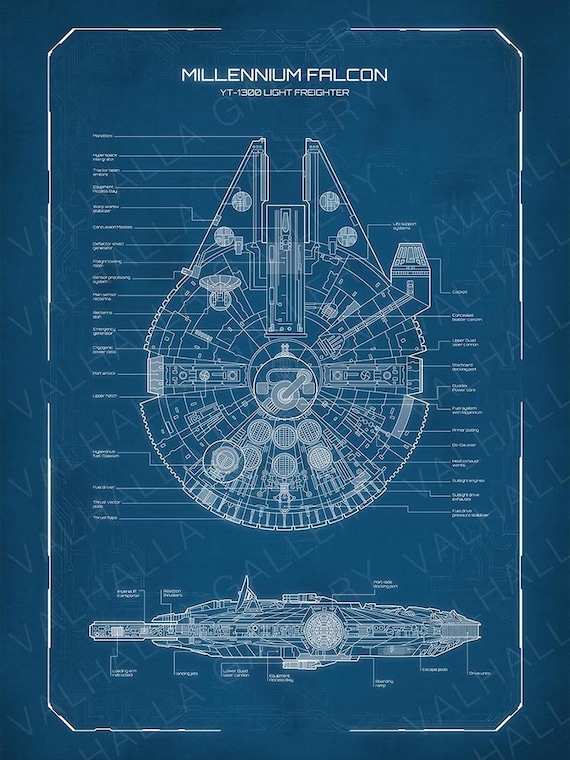 Death Star, Lightsaber Millennium Falcon, Atat Walker BLUEPRINTS