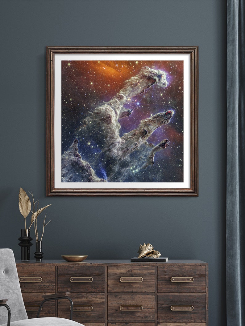 Pillars of Creation M16 Eagle Nebula, NGC 6611, Nircam and MIRI