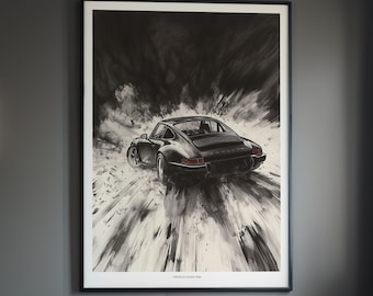 Porsche 911 Classic Print | Carrera Car Poster | Super Car Print | Art Print | Car Poster | Home Decor | Wall Decoration