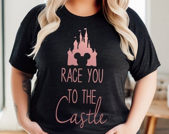 Race You To the Castle Cinderella Sleeping Beauty Magical Vacation Graphic Tee
