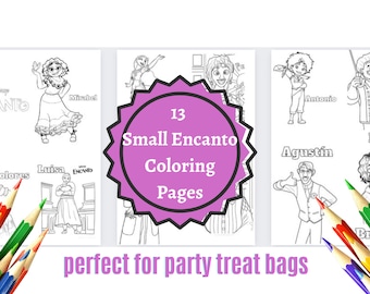 Small Encanto Coloring Pages | Perfect for Party Bags | Instant Download PDF
