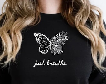 Mental Health PNG, Butterfly PNG, Popular PNG, Trendy Png, Just Breathe Png, Butterfly Clipart, Mental Health Clipart, White Butterfly Png