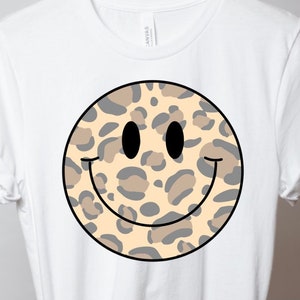 Leopard Smiley Face Png, Trendy Happy Face Png, Positive