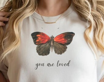 Mariposa PNG, Salud mental PNG, PNG inspirador, Eres amado Png, Clipart de mariposa, Png popular, Png de moda, Png de depresión