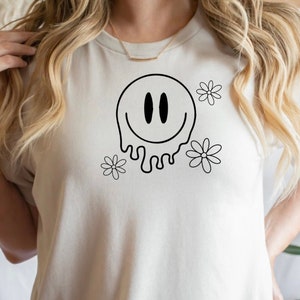 Smiley Face PNG, Trendy PNG, Popular PNG, Melting Smiley Face, Retro Png, Retro Sublimation, Emoji Face Png, Groovy Png, Smile Outline Png