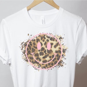 Smiley Face PNG, Popular PNG, Leopard Print PNG, Smiley Face Shirt, Leopard Smiley Face Png, Trendy Smiley Clipart, Cheetah Print, Smiley
