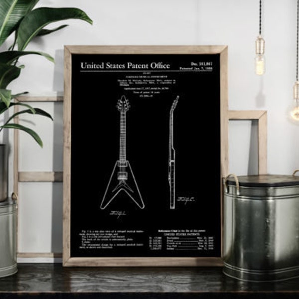 Electric Guitar 1958 Vintage Patent Art