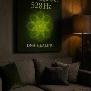 528 Hz Cymatics Art Print | Solfeggio Frequency Mandala Poster | Sacred Geometry Digital Download | Spiritual Meditation Wall Decor