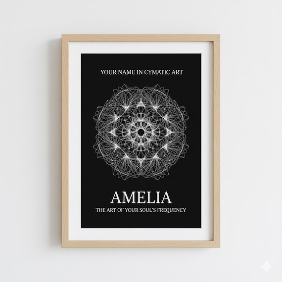 Personalized Cymatic Name Art Frequency Mandala Vibrational
