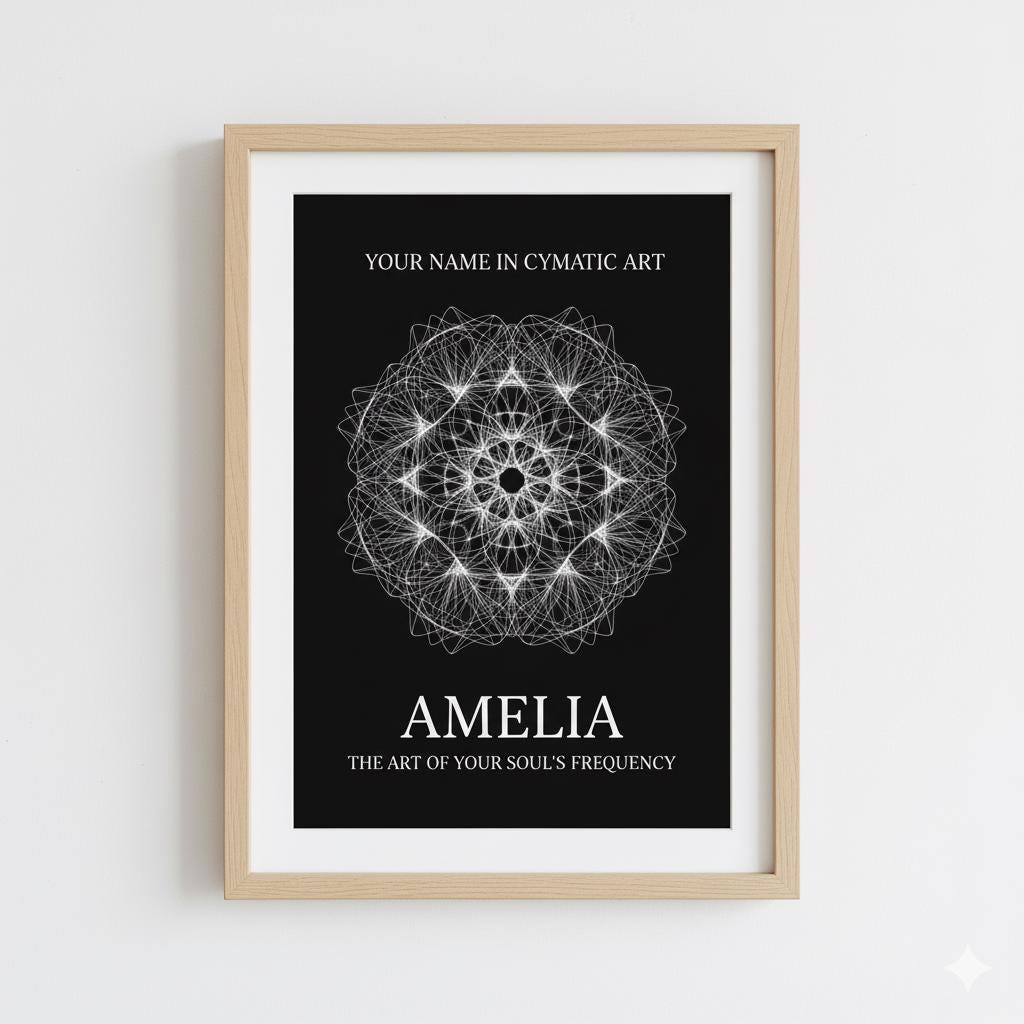 Personalized Cymatic Name Art Frequency Mandala Vibrational