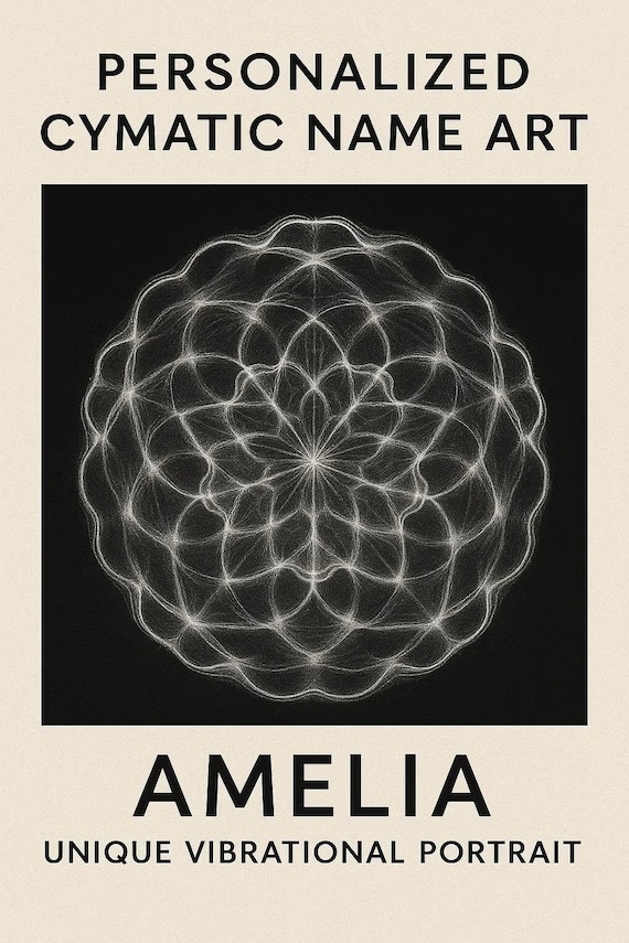 Personalized Cymatic Name Art Frequency Mandala Vibrational