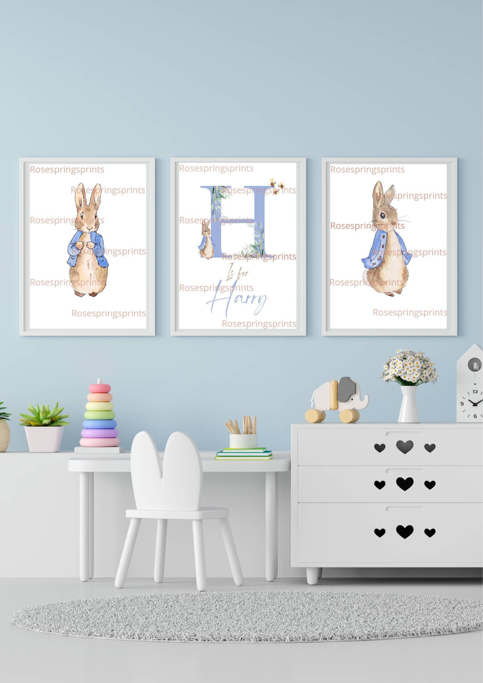 Peter Rabbit Nursery Print | Beatrix Potter | Set of 3 Nursery Prints ...