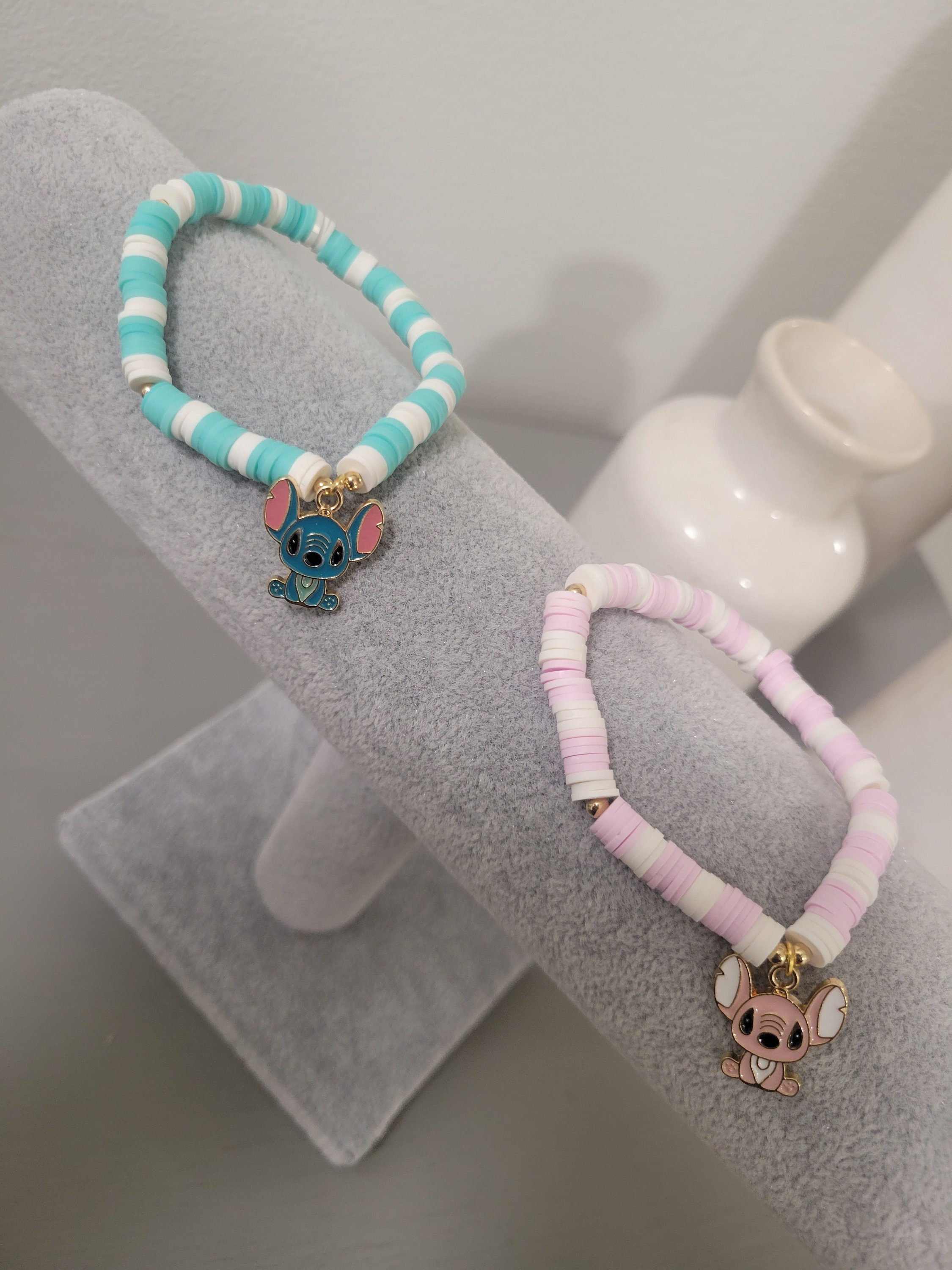 Princess Bracelets Disney Inspired Clay Beads Gold Beads for