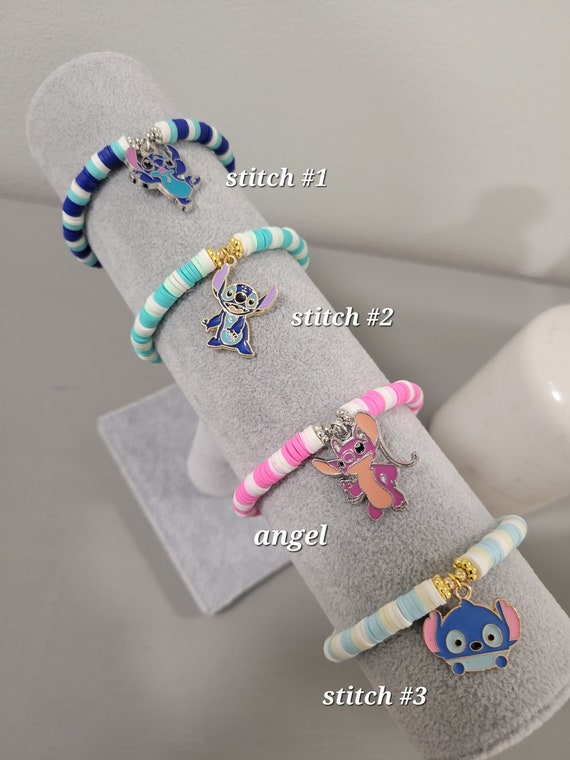 Stitch Pendant Bracelets | Disney Inspired | Clay Beads | Gold Beads |  Custom Made