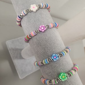 Stitch & Angel Pendant Bracelets Disney Inspired Clay Beads Silver
