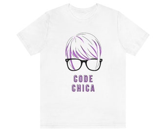 Code Chica Glasses Unisex Jersey Short Sleeve Tee