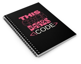 This Chick Bakes Code Spiral Funny Geek Notebook - Ruled Line