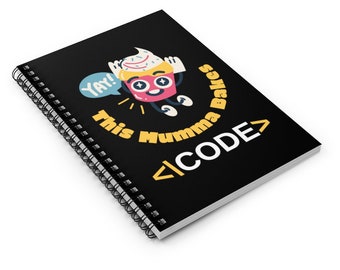 This Mumma Bakes Code Spiral Funny Geek Notebook - Ruled Line