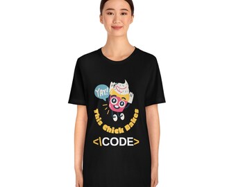 This Chick Bakes Code Cake Unisex Jersey Short Sleeve Tee