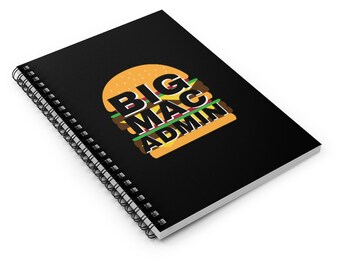 Big Mac Admin Spiral Funny Geek Notebook - Ruled Line
